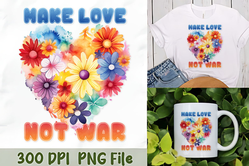 make-love-not-war-with-floral-heart