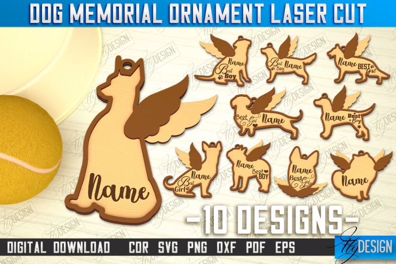 dog-memorial-ornament-bundle-3d-dog-silhouette-angel-wings-cnc