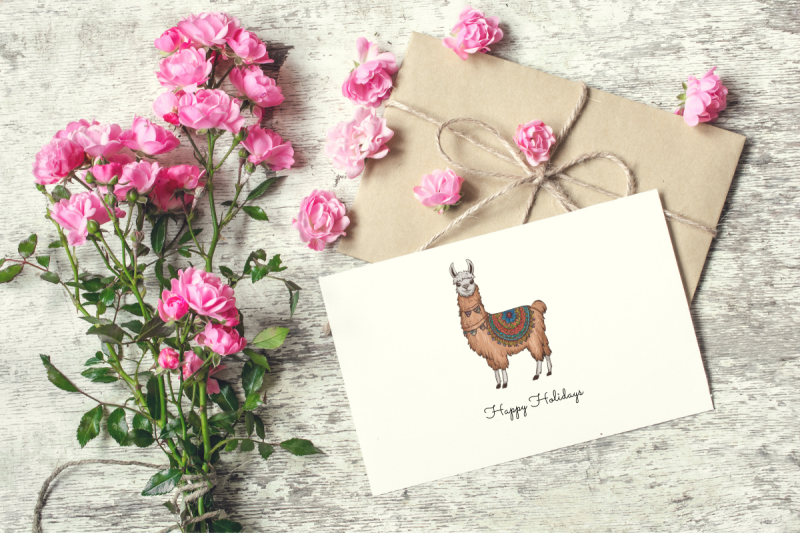 boho-llama-watercolor-clipart