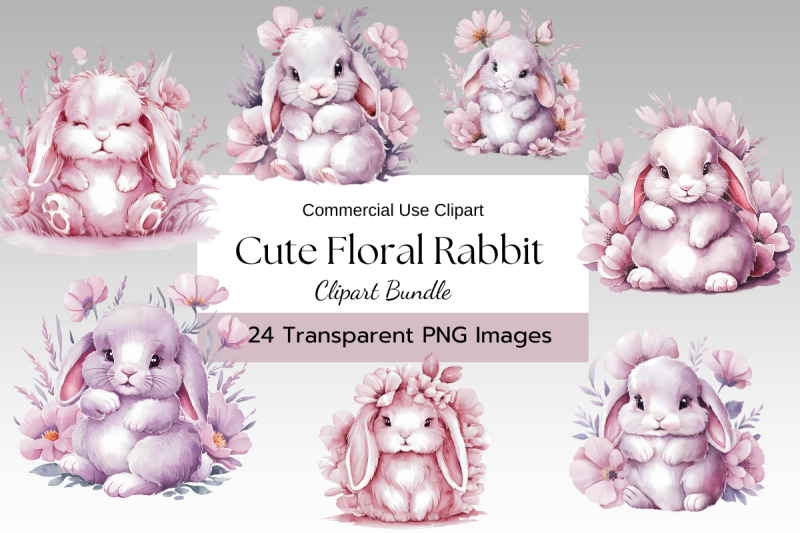 soft-pink-floral-rabbit-clipart-png