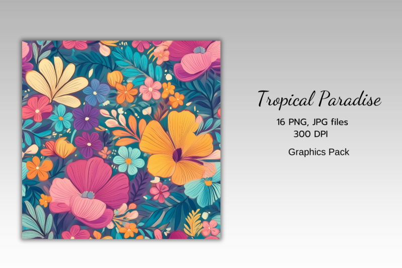 tropical-paradise-ditsy-florals-digital-paper