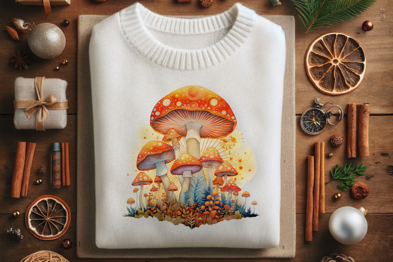 mushrooms-and-sunflowers-in-harmony