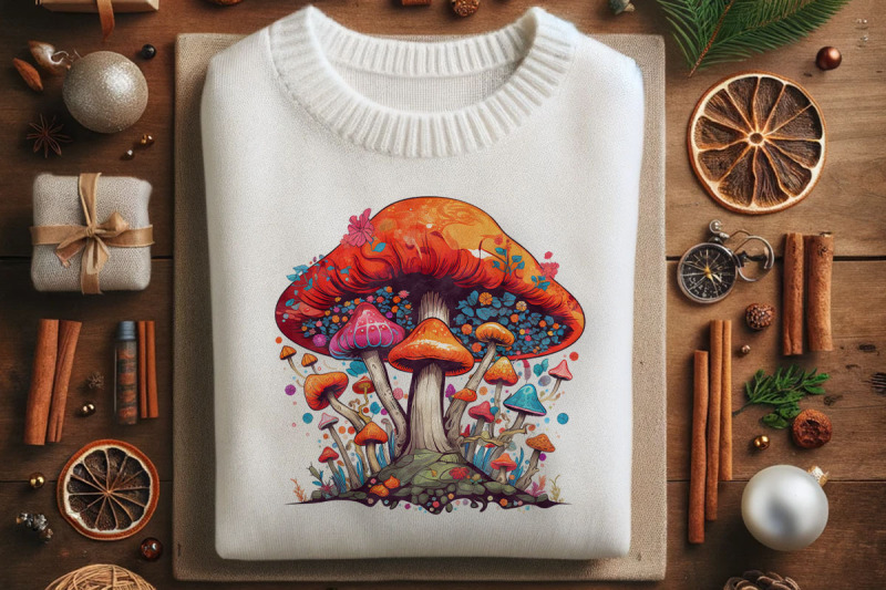 mushroom-cluster-in-lush-setting