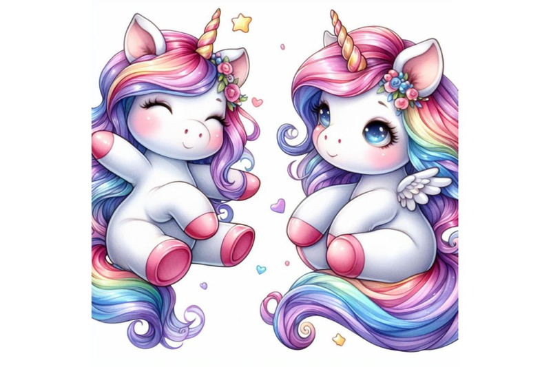 a-bundle-of-set-of-isolated-coloring-cute-unicorn