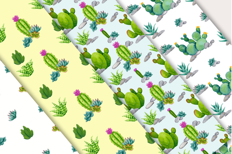 cacti-and-succulents-watercolor-patterns