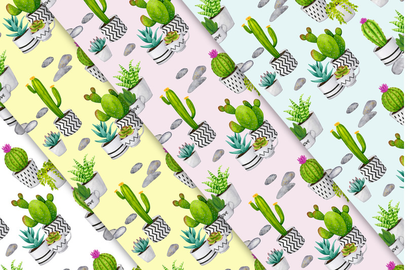 cacti-and-succulents-watercolor-patterns