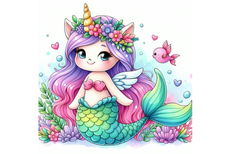 a-bundle-of-cute-unicorn-mermaid-coloring-page