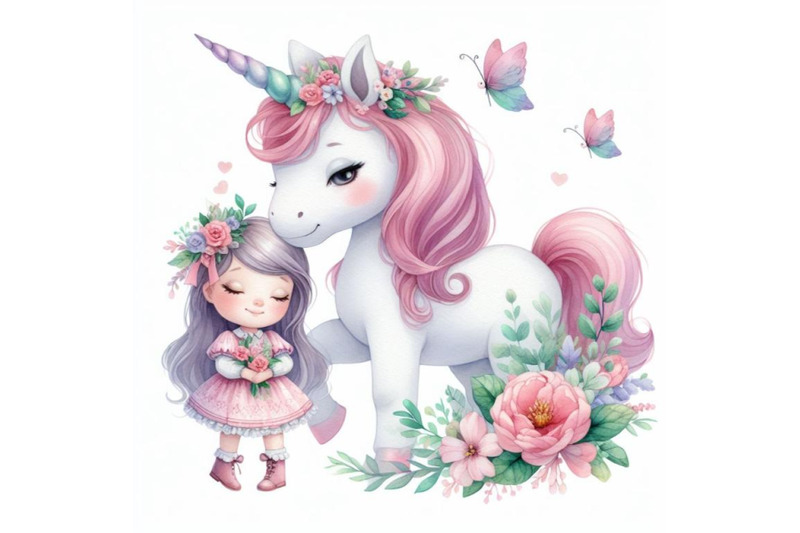 a-bundle-of-cute-unicorn-with-girl