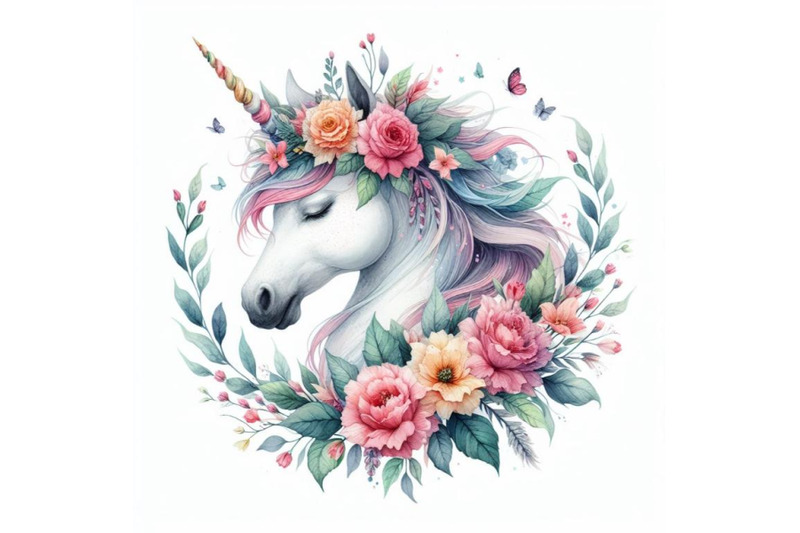 a-bundle-of-unicorn-head-with-flowers-card-and