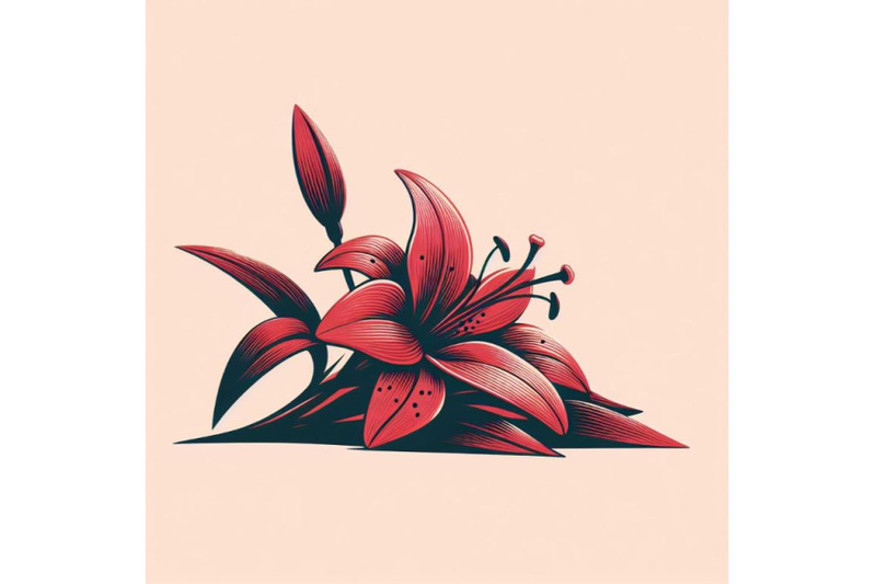 4-red-lily-flower-lying