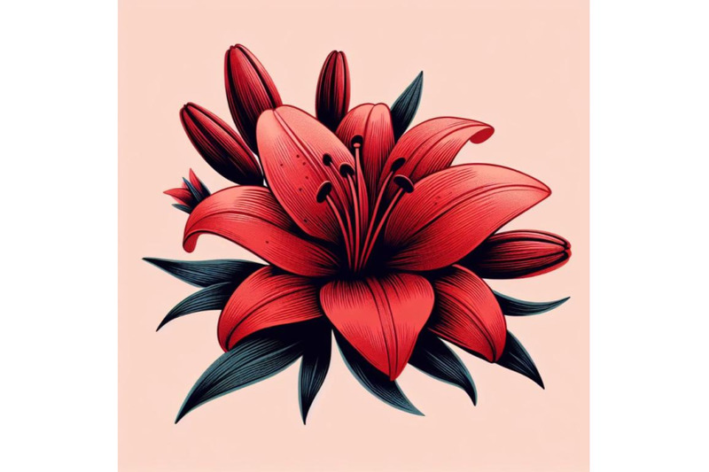 4-red-lily-flower-lying