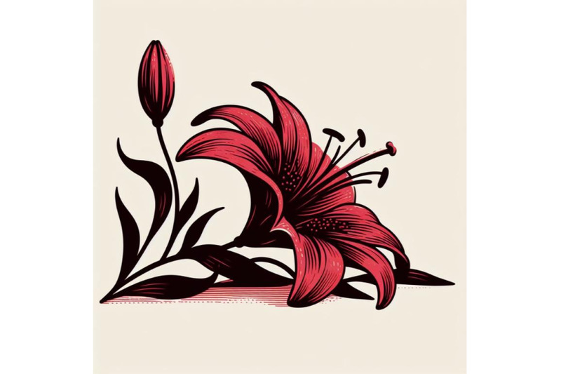 4-red-lily-flower-lying