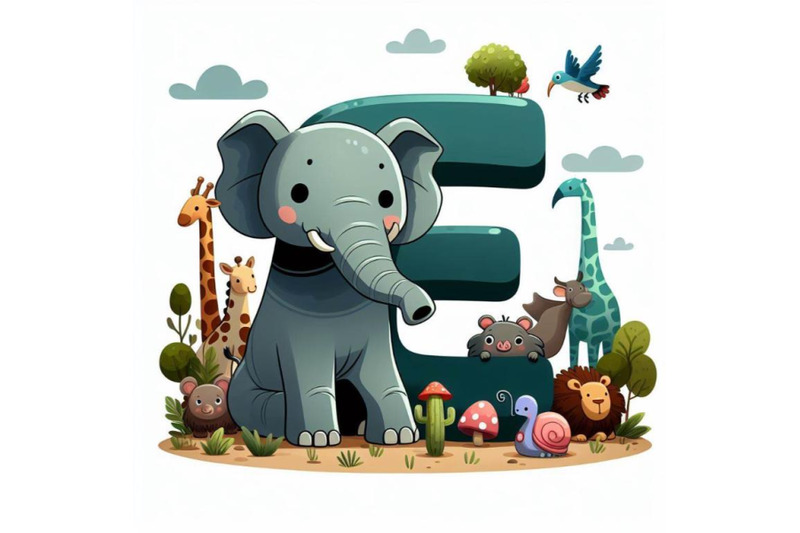 4-animal-alphabet-e-with-elepha