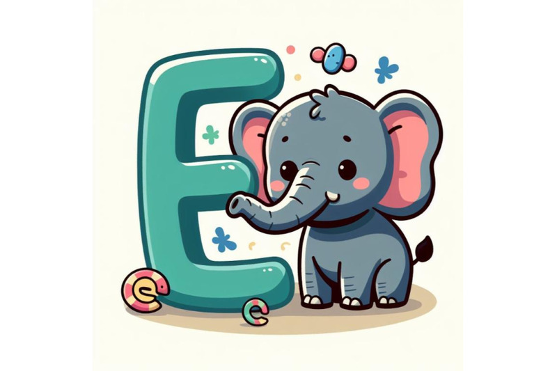 4-animal-alphabet-e-with-elepha