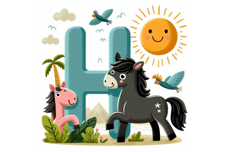 4-animal-alphabet-h-with-horse