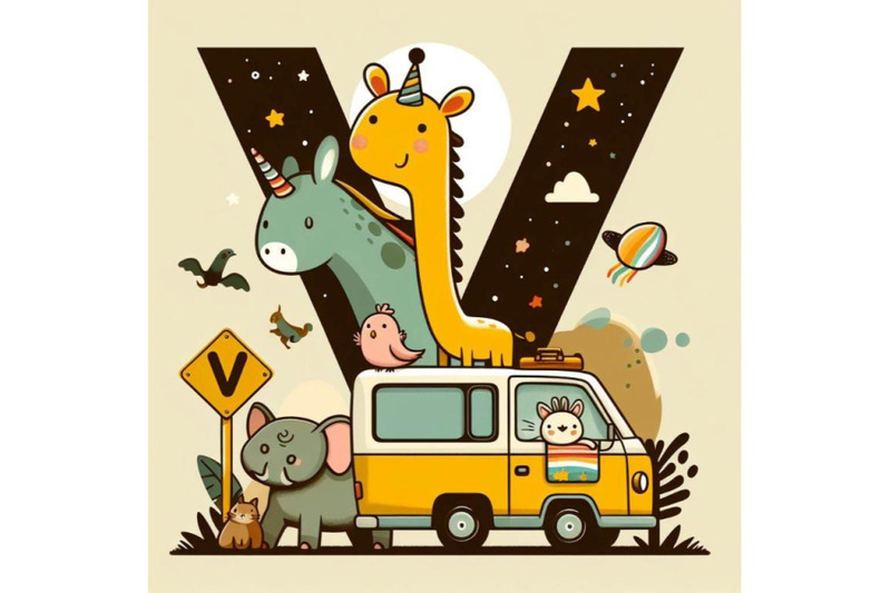 4-animal-alphabet-v-with-van