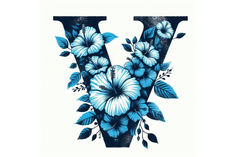 4-blue-hibiscus-grunge-vintag