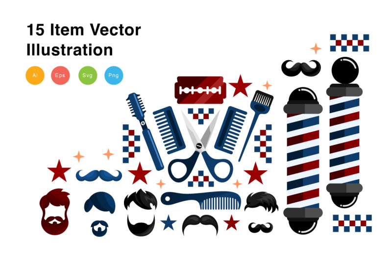 barber-elements-vector-illustration