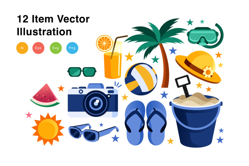 beach-elements-vector-illustration