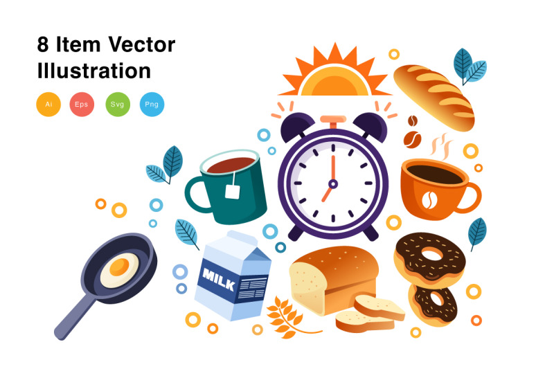 breakfast-elements-vector-illustration