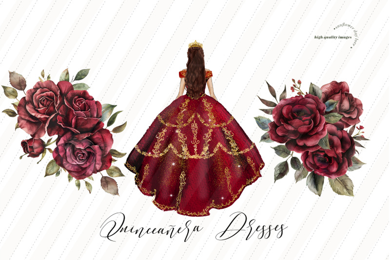 elegant-burgundy-princess-roses-clipart-burgundy-flowers