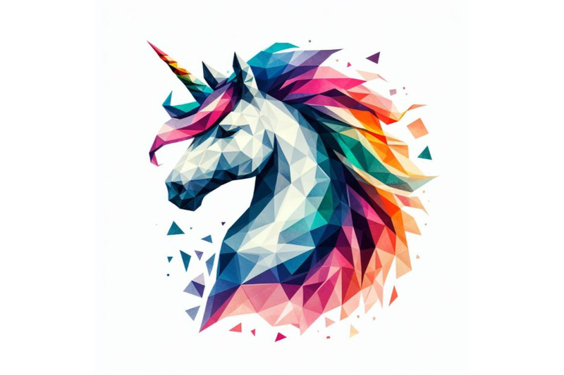 4-unicorn-symbol-in-low-poly-style