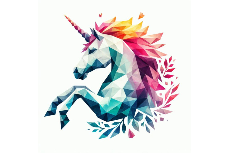 4-unicorn-symbol-in-low-poly-style