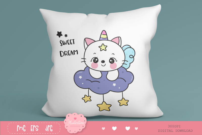 cat-unicorn-on-cloud-with-star-kawaii-cliparts-baby-kitten