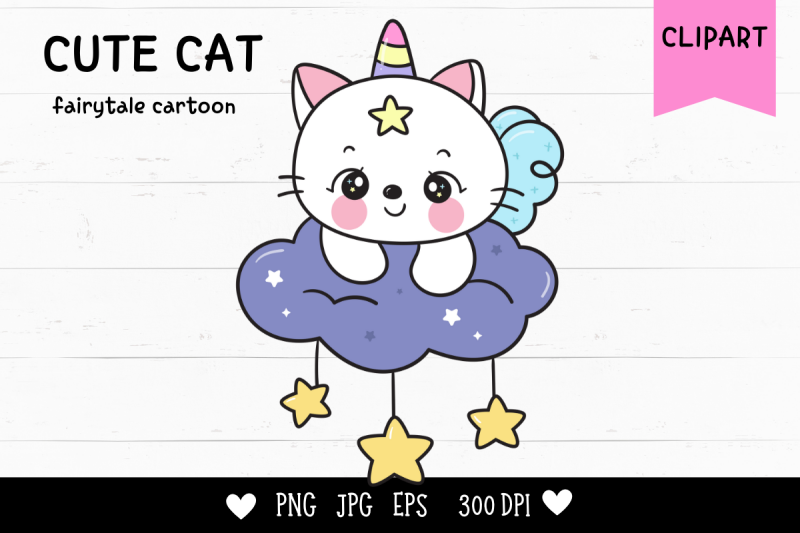 cat-unicorn-on-cloud-with-star-kawaii-cliparts-baby-kitten