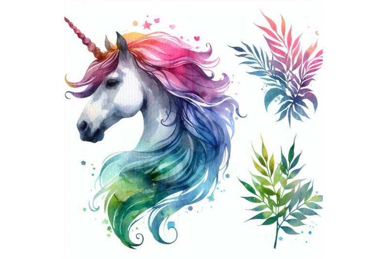 4-unicorn-head-silhouette-vector