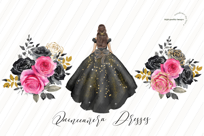 black-princess-pink-roses-clipart-black-pink-flowers