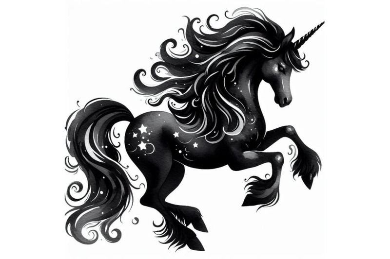 4-unicorn-black-silhouette-vector