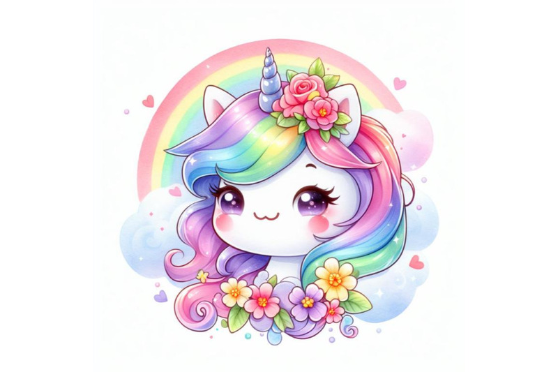 4-kawaii-cute-unicorn-face-rainbo