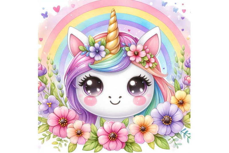 4-kawaii-cute-unicorn-face-rainbo