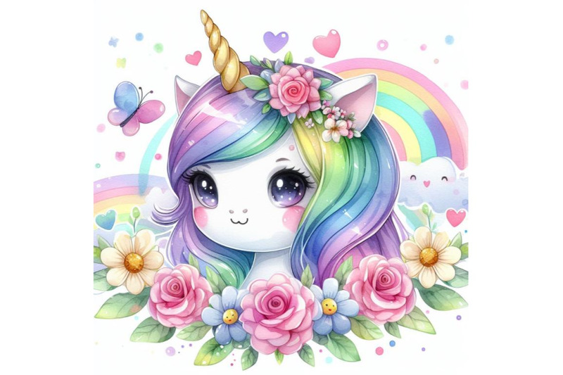 4-kawaii-cute-unicorn-face-rainbo