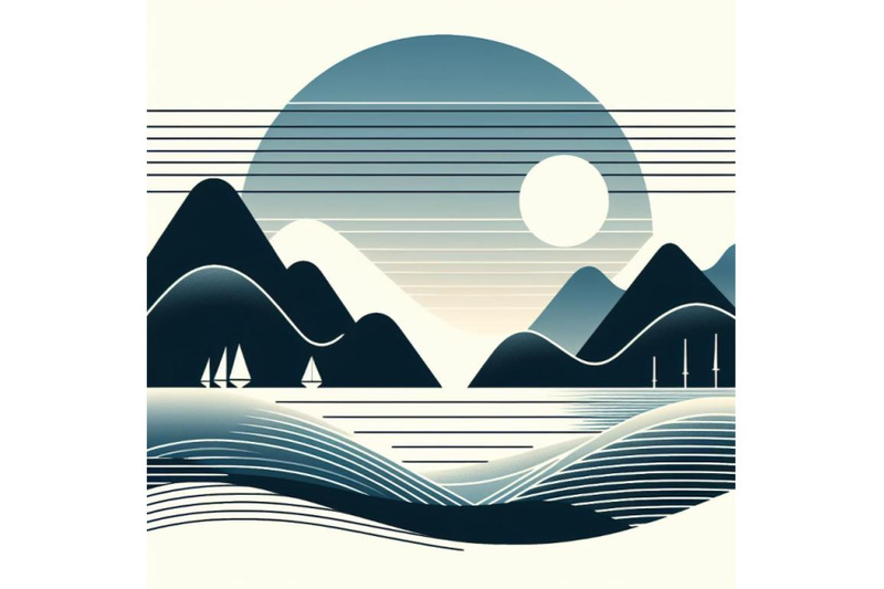 bundle-of-4-4-mountains-and-sea-poster