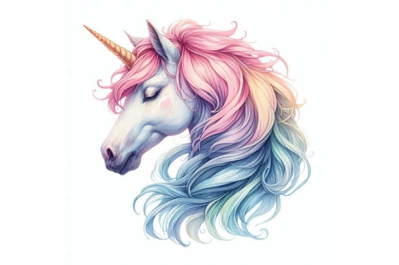 4-unicorn-head-isolated-on-white