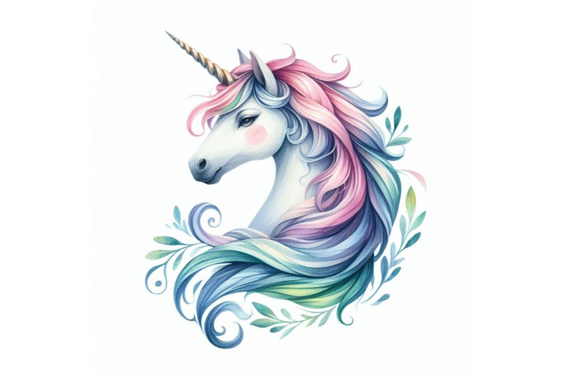 4-unicorn-head-isolated-on-white