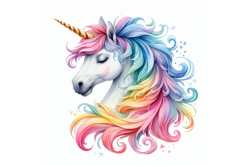 4-unicorn-head-isolated-on-white