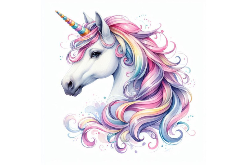 4-unicorn-head-isolated-on-white