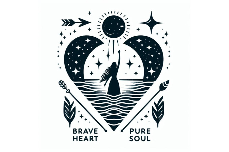 bundle-of-4-brave-heart-clear-mind-pure-soul-vector