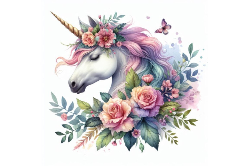 4-unicorn-head-with-flowers-car