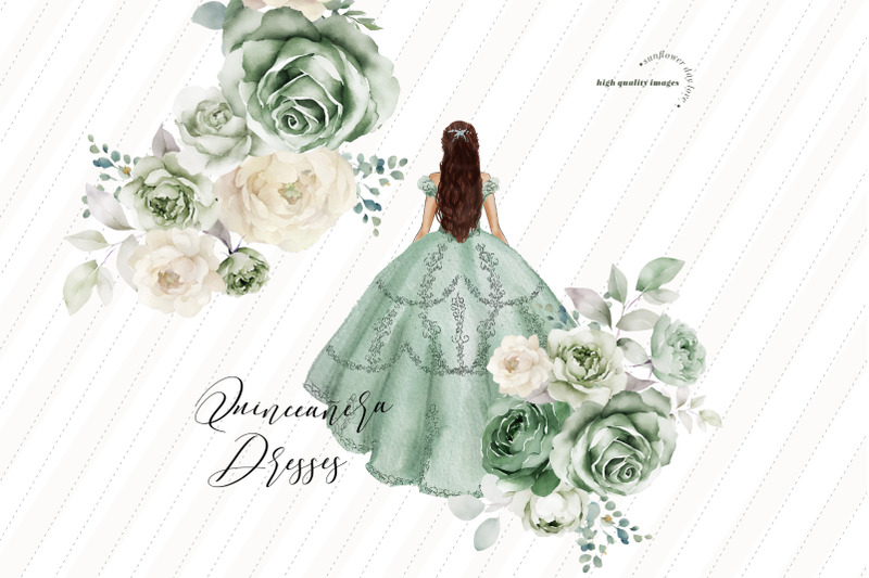 sage-green-princess-dress-clipart-dusty-green-flowers