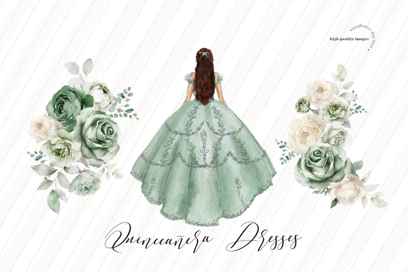 sage-green-princess-dress-clipart-dusty-green-flowers