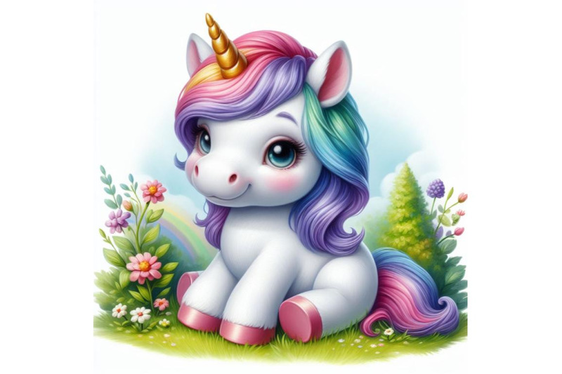 4-cute-cartoon-unicorn-on-a-mea