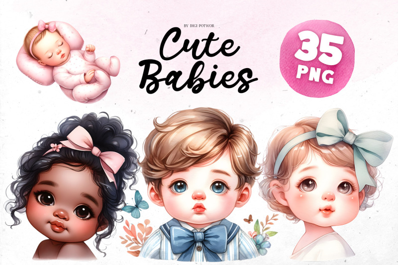 watercolor-cute-babies-bundle-png-cliparts