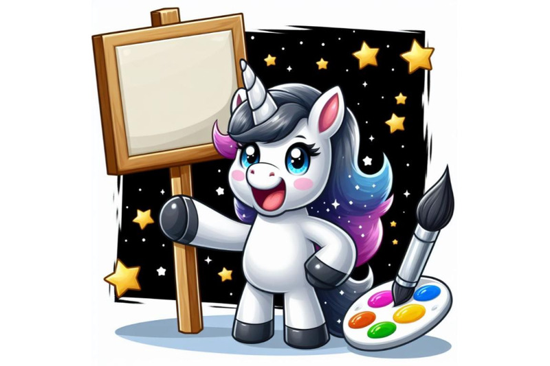 4-cartoon-unicorn-is-holding-a-pla