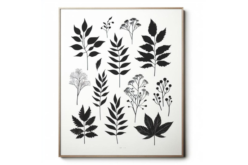 a-bundle-of-4-botanical-leaves-print-boho-minima