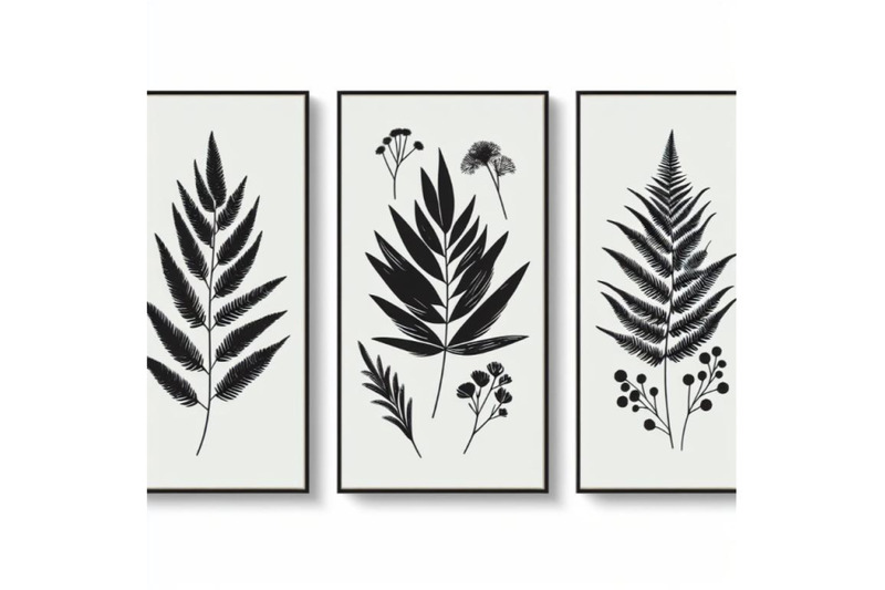 a-bundle-of-4-botanical-leaves-print-boho-minima