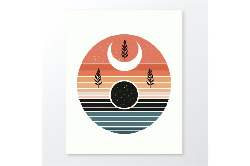 a-bundle-of-4-sun-moon-print-boho-minimalist-pr